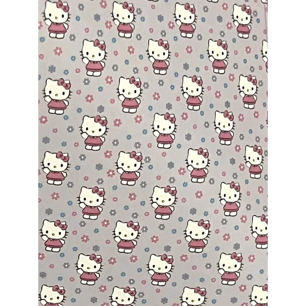 Hello Kitty Throw Blanket Spring Blue Pink Flowers Plush Fleece 50 X 70” Easter